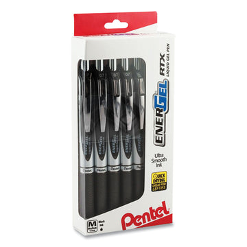 Pentel® Energel Rtx Gel Pen, Retractable, Medium 0.7 Mm, Black Ink, Black-silver Barrel, Dozen freeshipping - TVN Wholesale